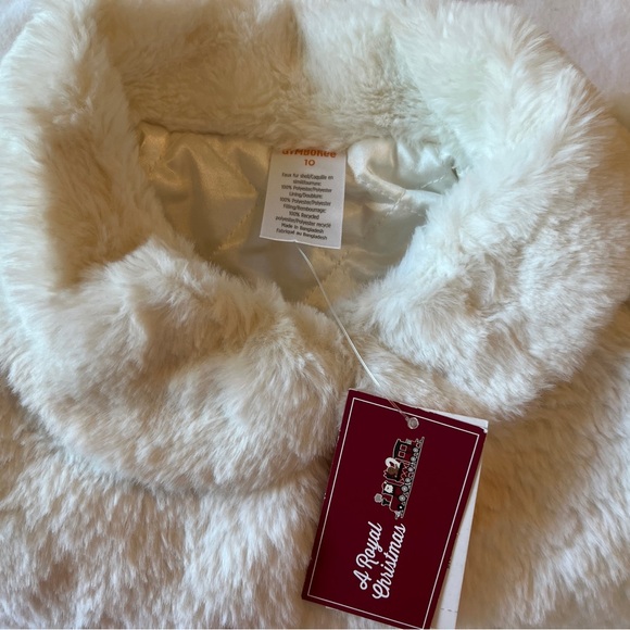 Gymboree Girls Winter White Off-White Faux Fur Shrug Size 10 NWT Holiday Party - Picture 7 of 7